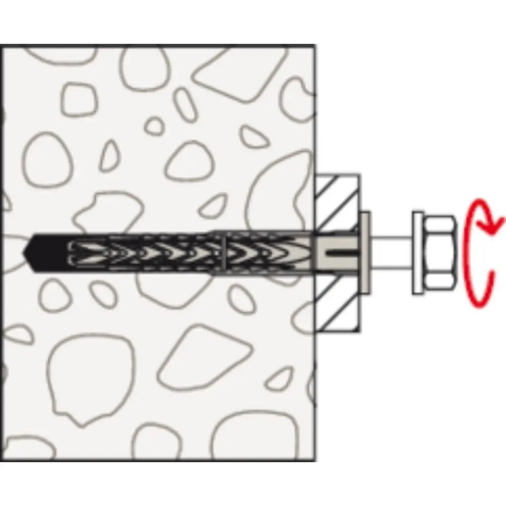 Fischer Langschaftdübel SXRL 10x80 FUS mit Sechskantschraube und U-Scheibe