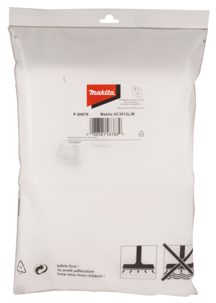 Makita Filtersack L, 5 Stück - P-84078