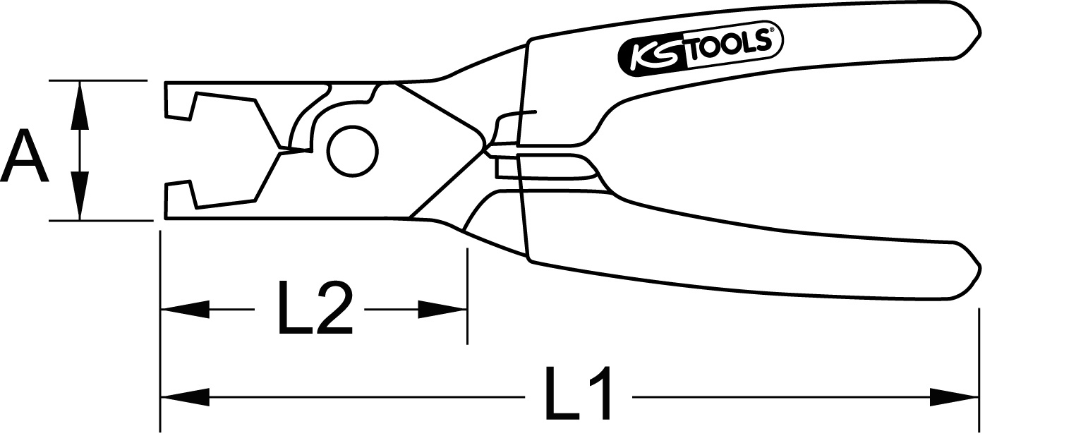 KS Tools Kraftstoffleitungszange, 160mm