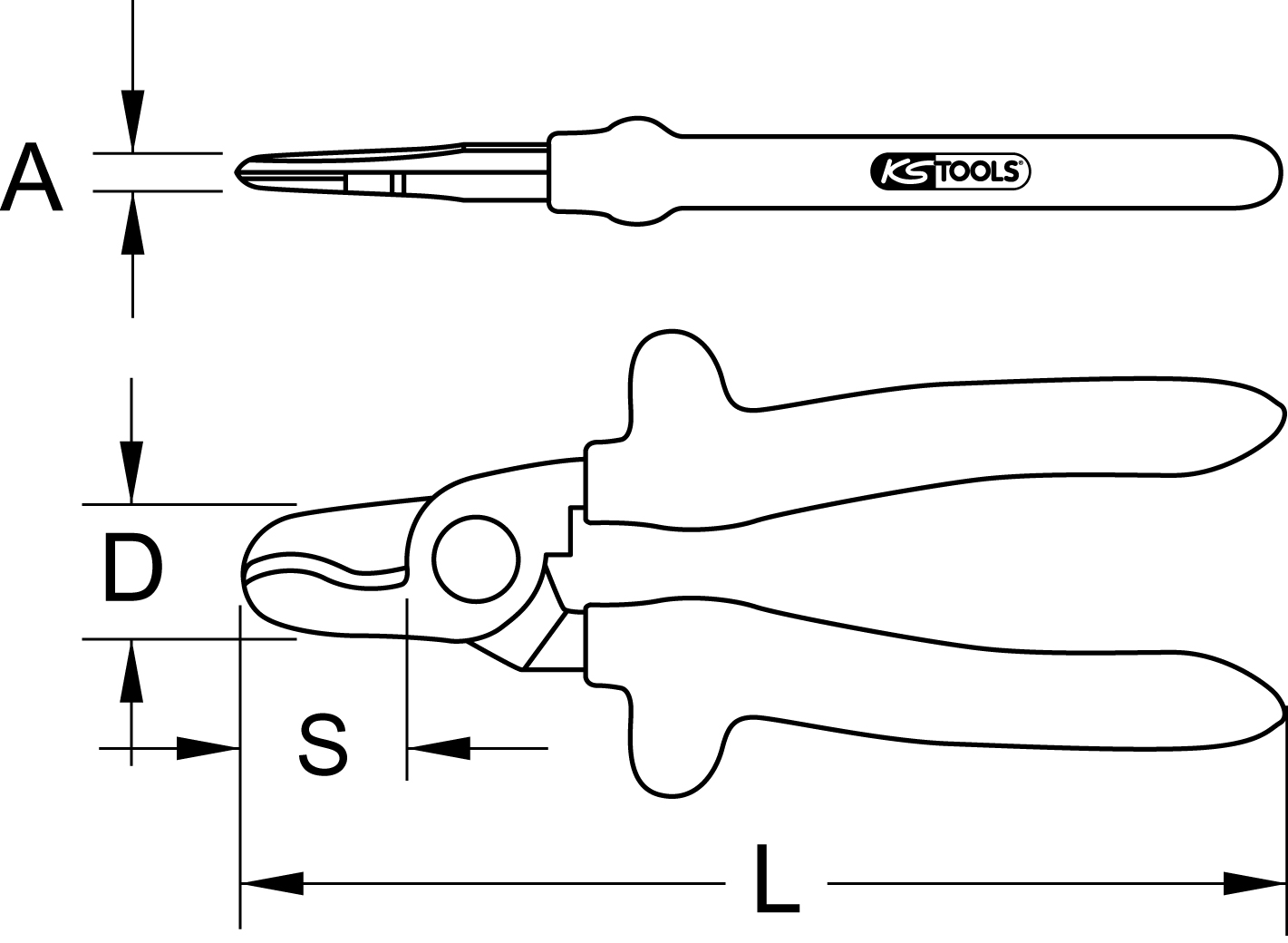 KS Tools 1000V Einhand-Kabelschneider
