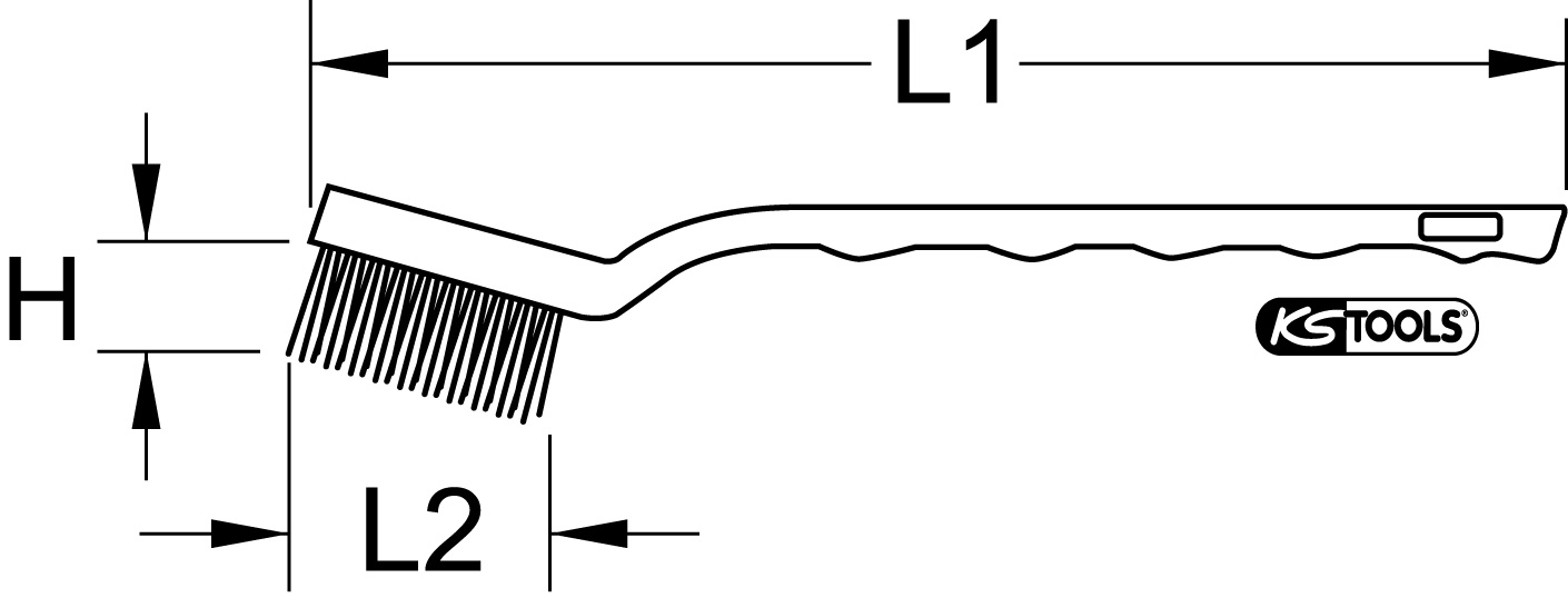 KS Tools Messingdraht Zündkerzen-Drahtbürste-2-reihig, 170mm