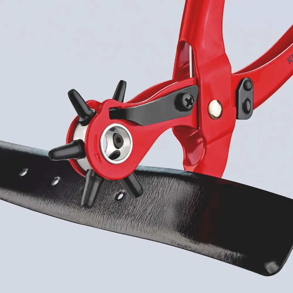 KNIPEX Revolverlochzange rot pulverbeschichtet 220 mm