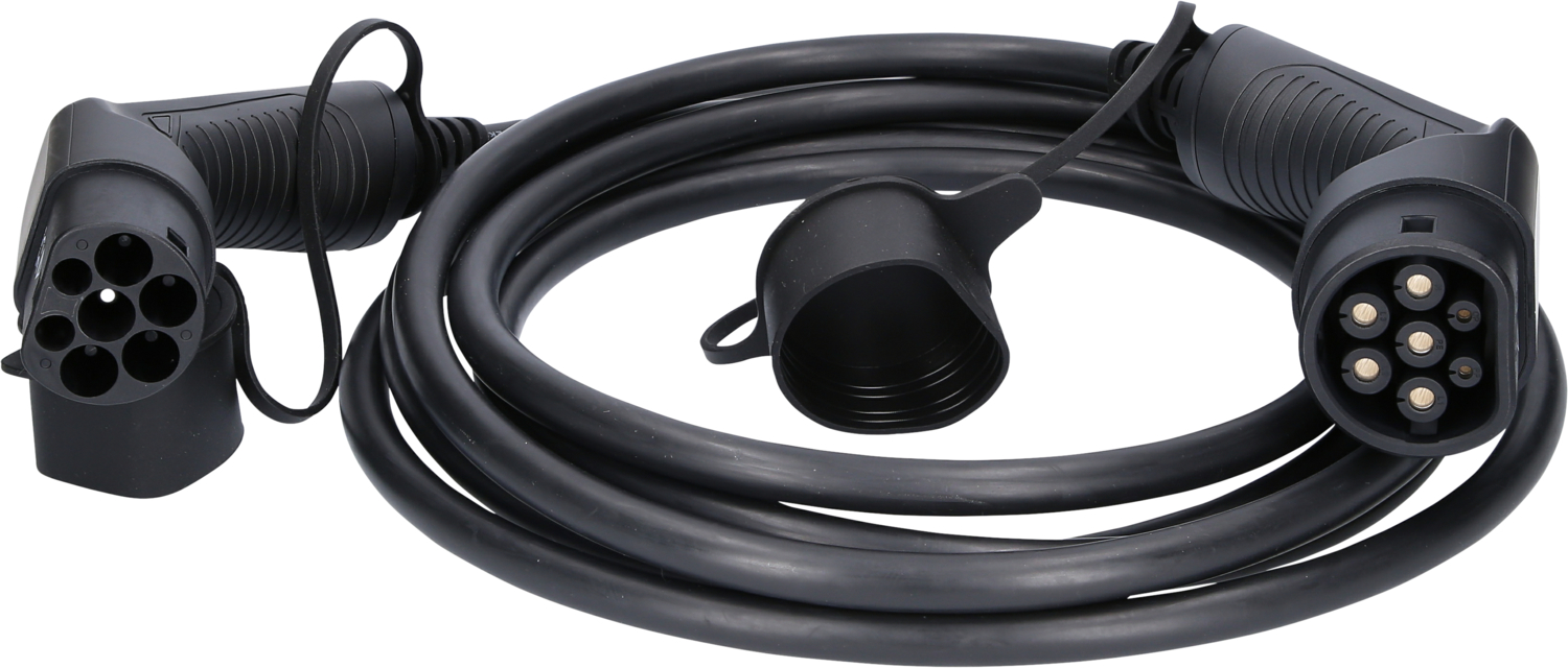 efuturo Ladekabel gerade, Typ 2 auf Typ 2 Stecker, 3 Phasen, bis zu 11 kW, 16 A, 400 V, Mode 3, 5m