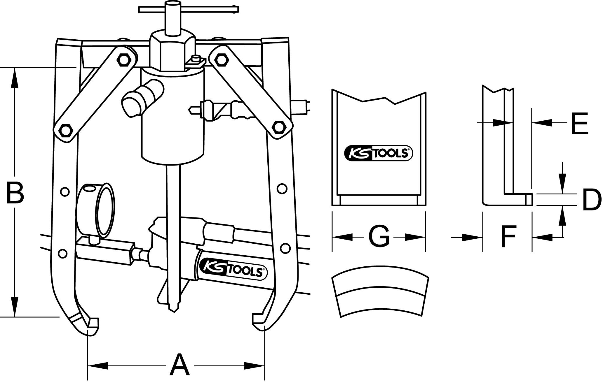 KS Tools Universal-Abzieher 2-armig