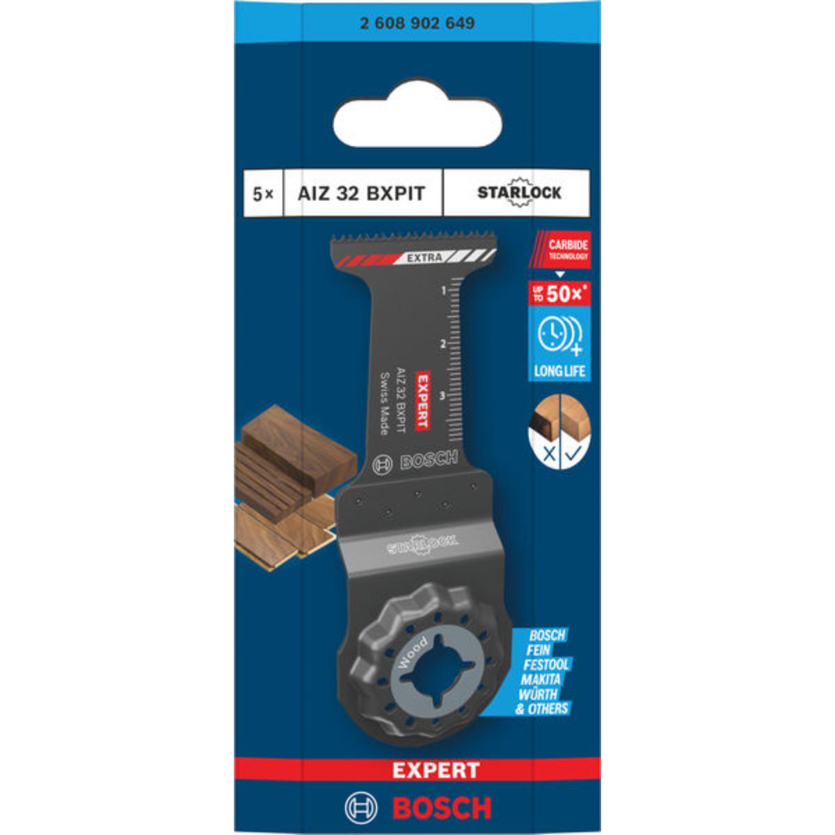 Bosch EXPERT AIZ 32 BXPIT WoodMax Tauchsägeblatt, 45 x 32 mm, 5-Stück