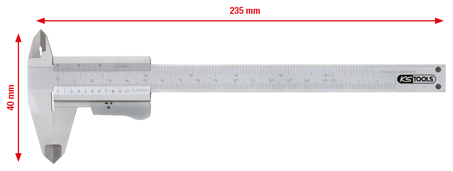 KS Tools Taschen-Messschieber 0-150mm, 235mm
