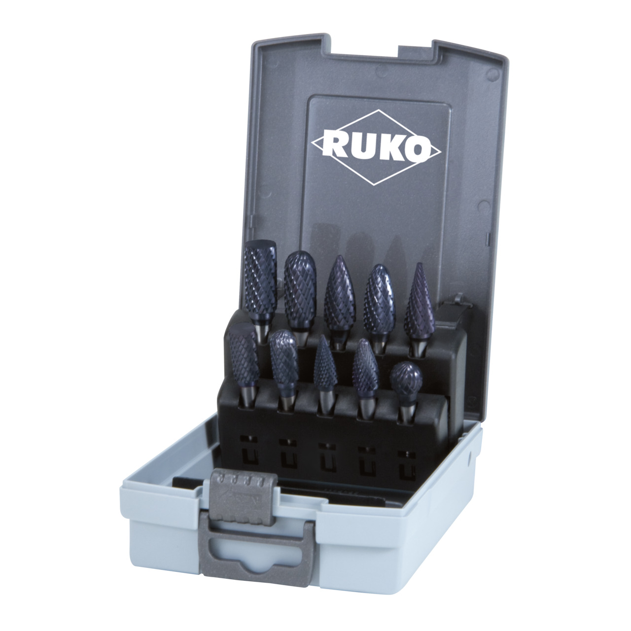 RUKO Hartmetall-Frässtifte-Satz HM TiAlN - 10-tlg.