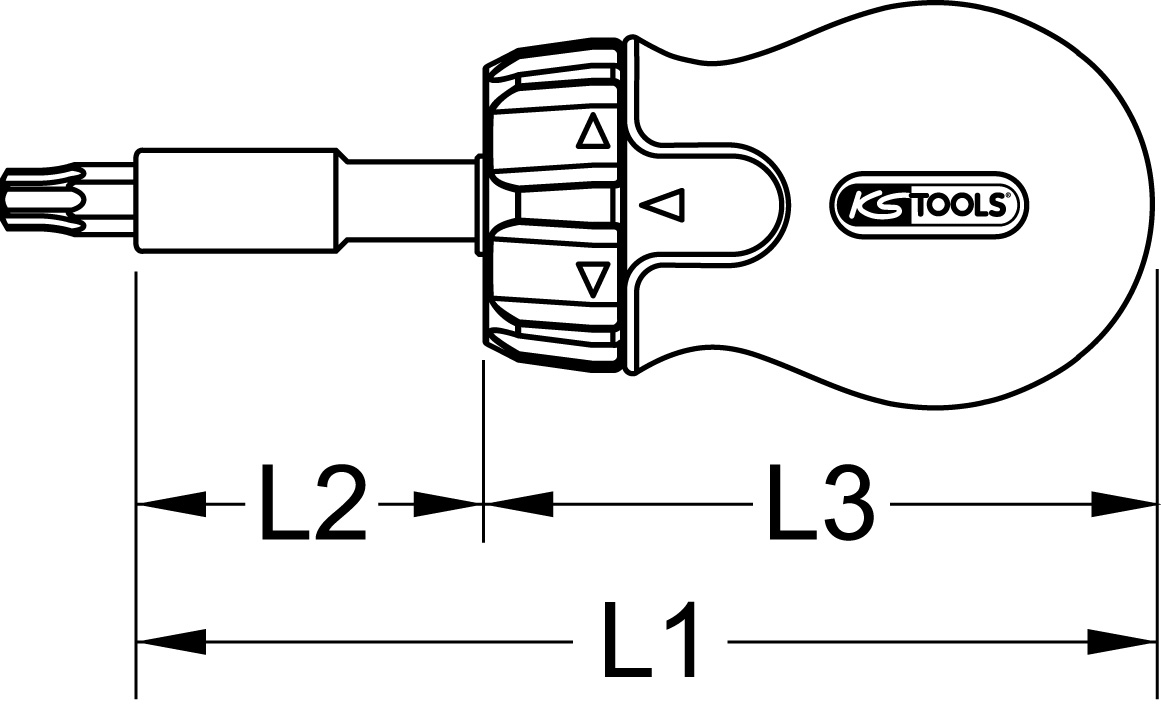 KS Tools 1/4" Mini-Ratschen-Schraubendreher, 95mm