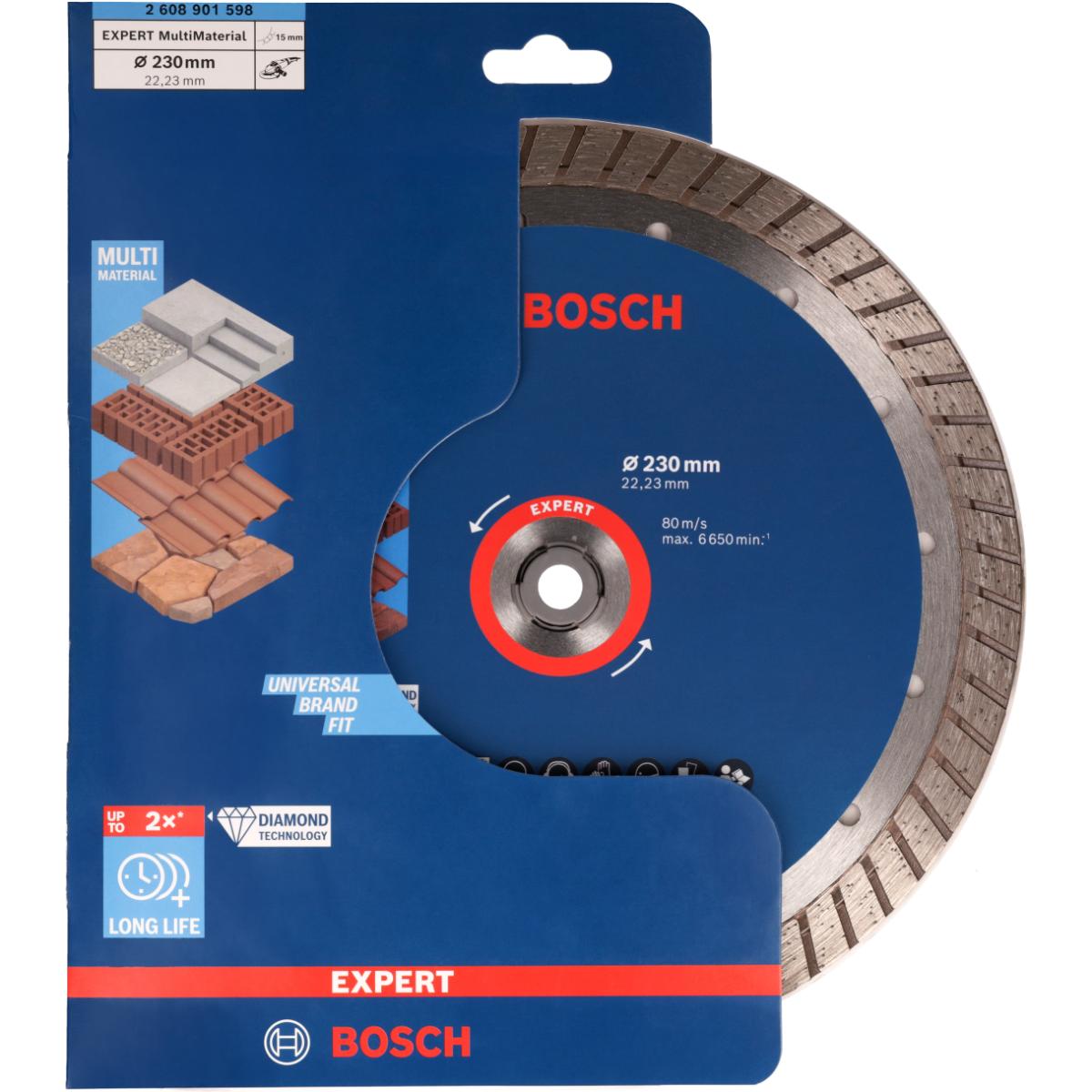 Bosch EXPERT MultiMaterial Diamanttrennscheiben, 230 x 22,23 x 2,4 x 15 mm