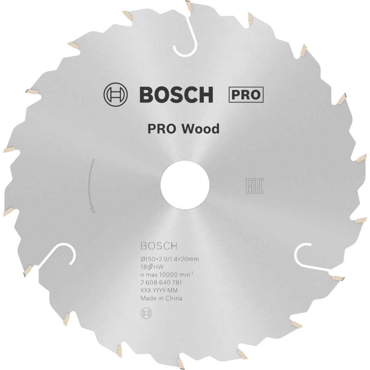 Bosch PRO Kreissägeblatt Speedline Wood, 150 x 20 x 2,0 mm, 18 Zähne