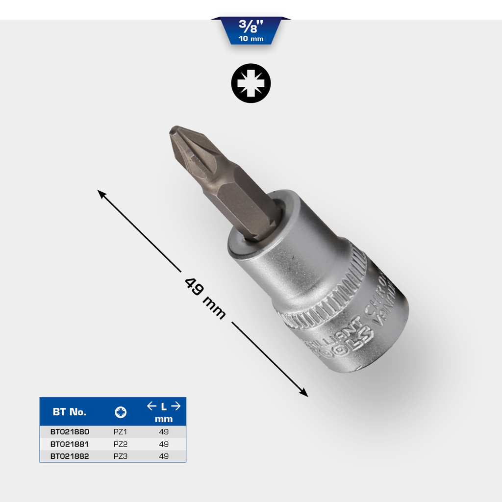 Brilliant Tools 3/8" PZ Kreuzschlitz Bit-Stecknuss