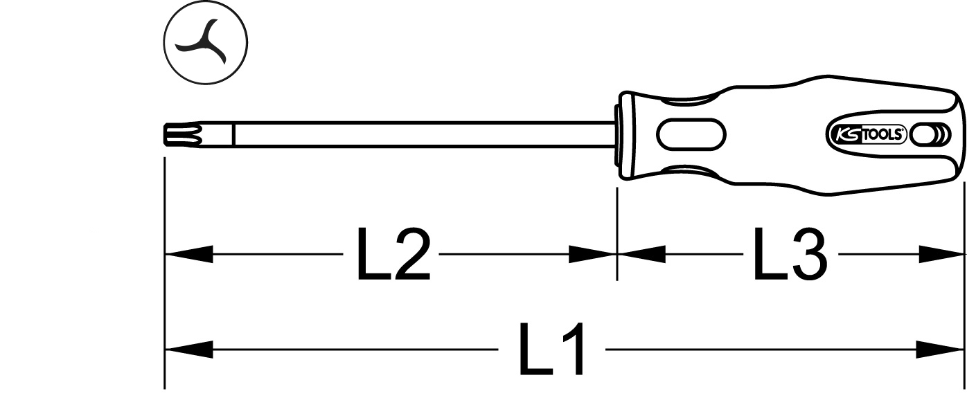 KS Tools ERGOTORQUEplus® Schraubendreher fürTRI-WING-Schrauben