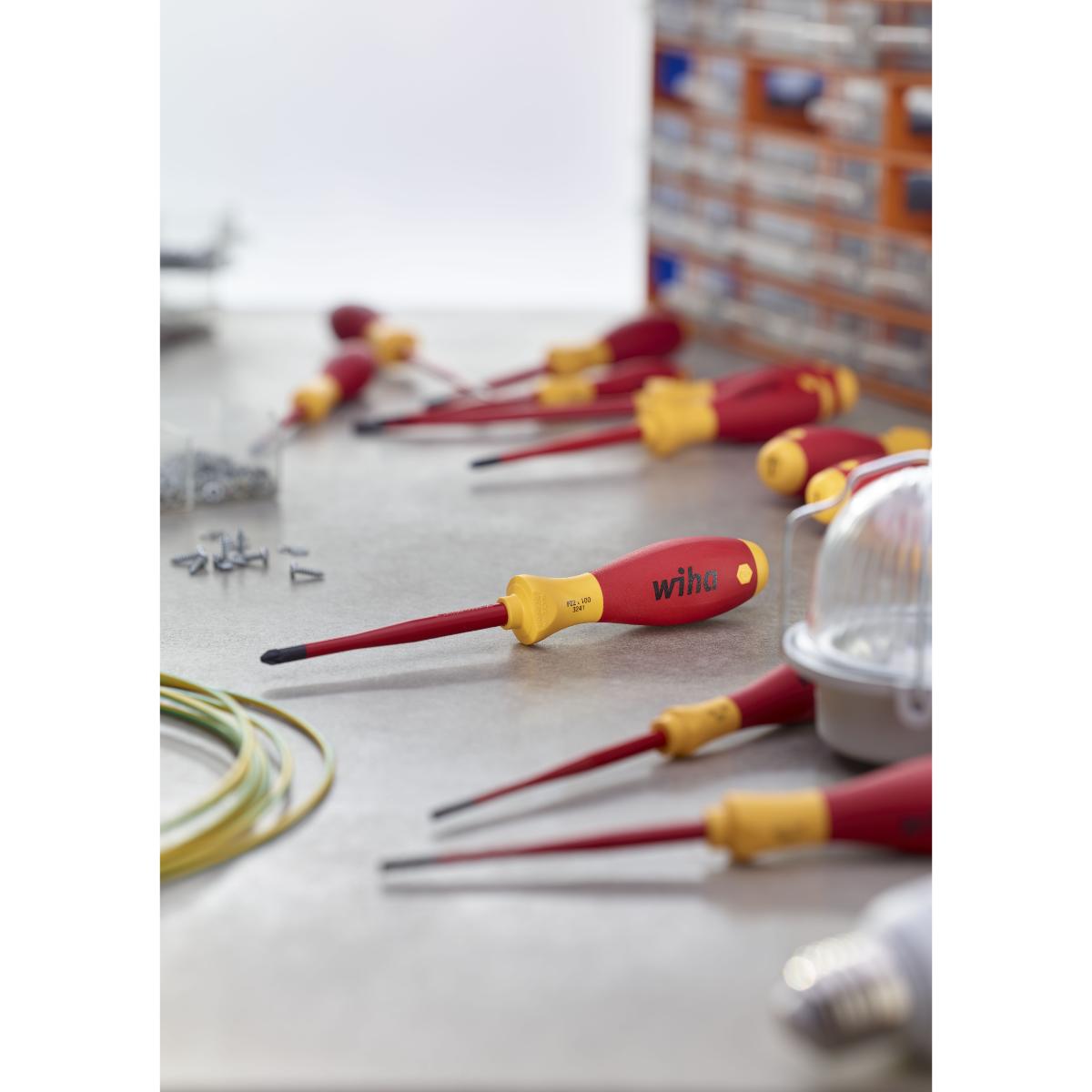 Wiha Schraubendreher Set SoftFinish electric slimFix Schlitz, Phillips 6-teilges Set