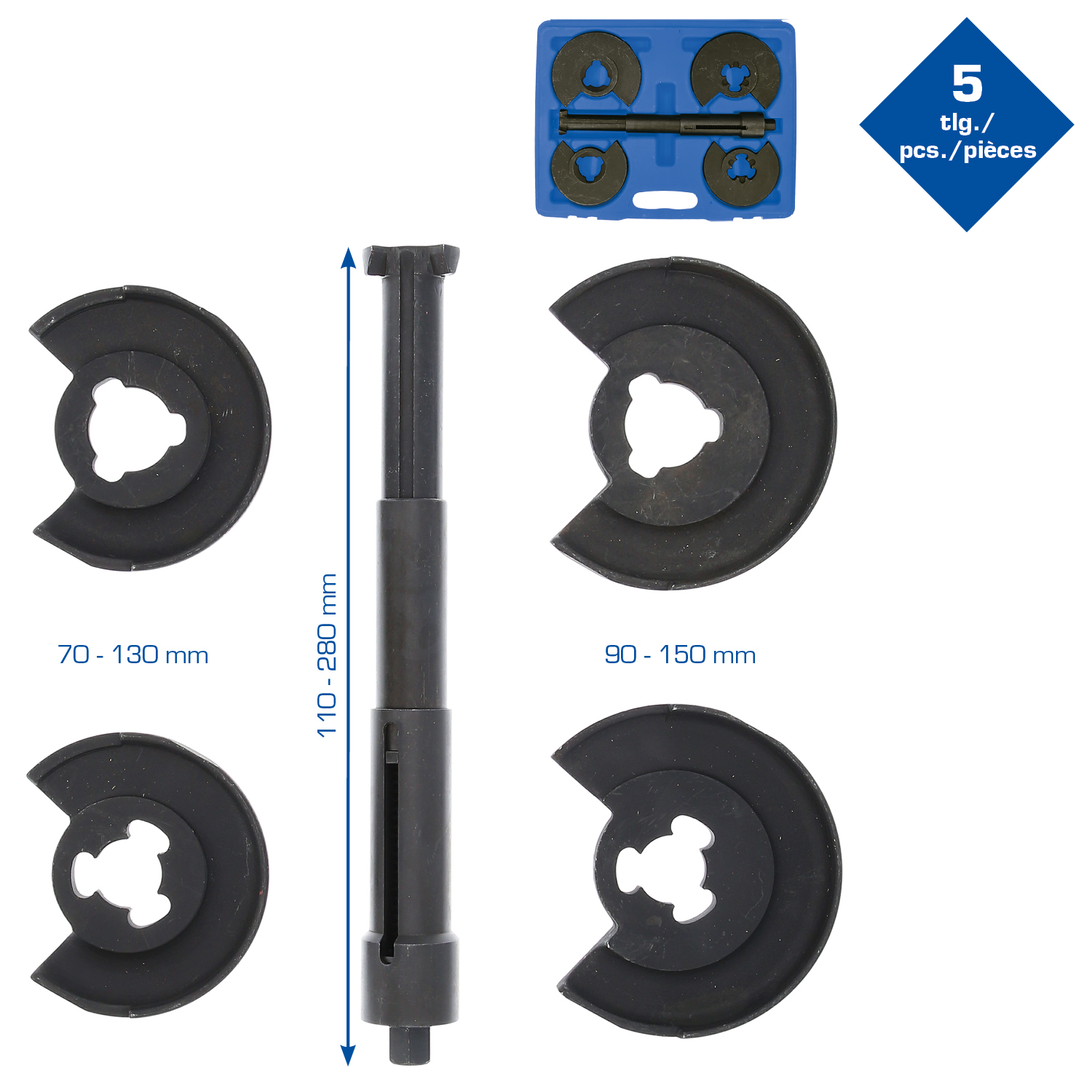 Brilliant Tools Teleskop-Innenfederspanner-Satz, 5-tlg - BT651010