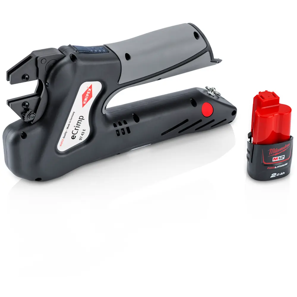 KNIPEX eCrimp Elektromechanische Crimp-Systemzange für auswechselbare Crimpeinsätze 270 mm