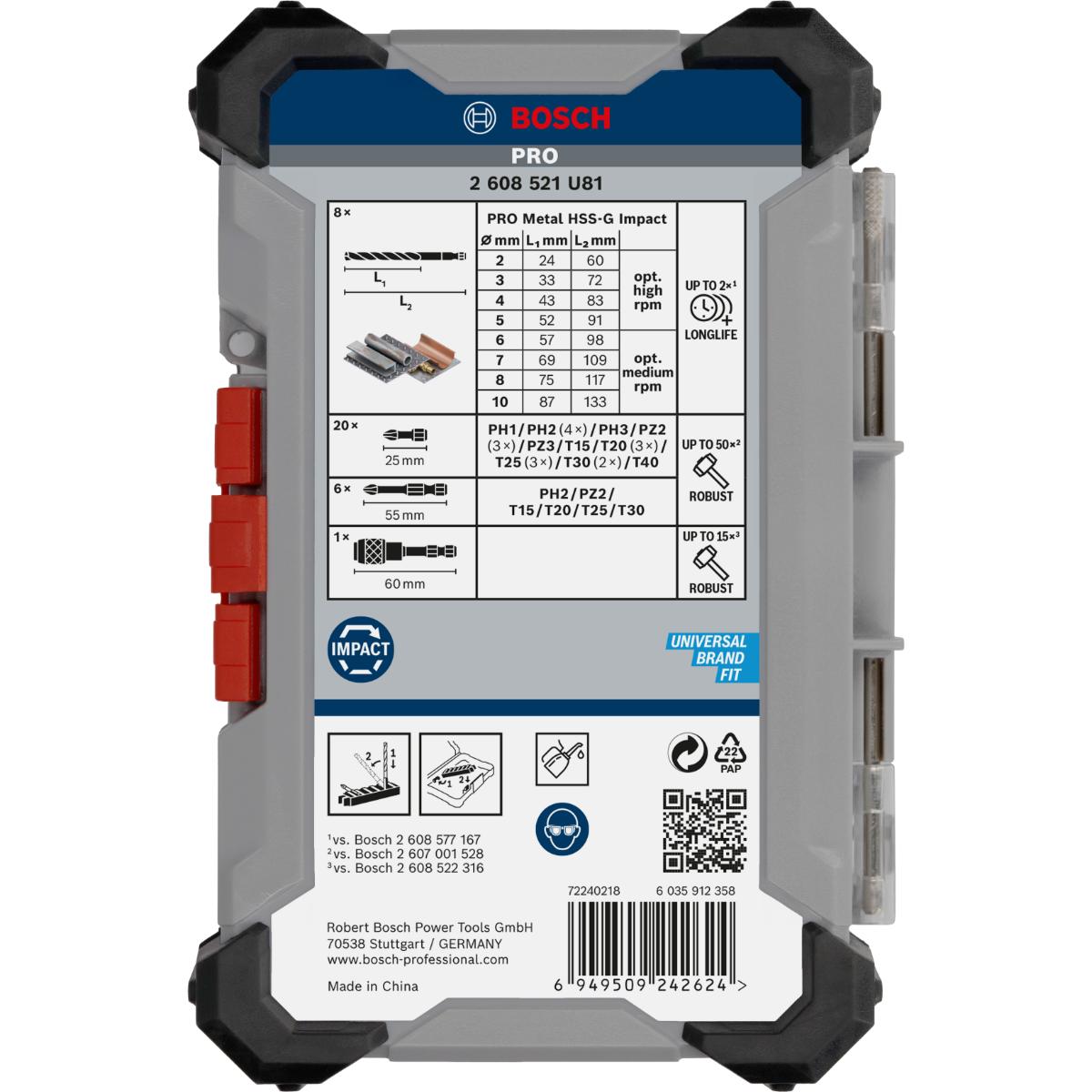 Bosch PRO Impact Schrauberbits und Metallbohrer Mixed, 35-teiliges Set
