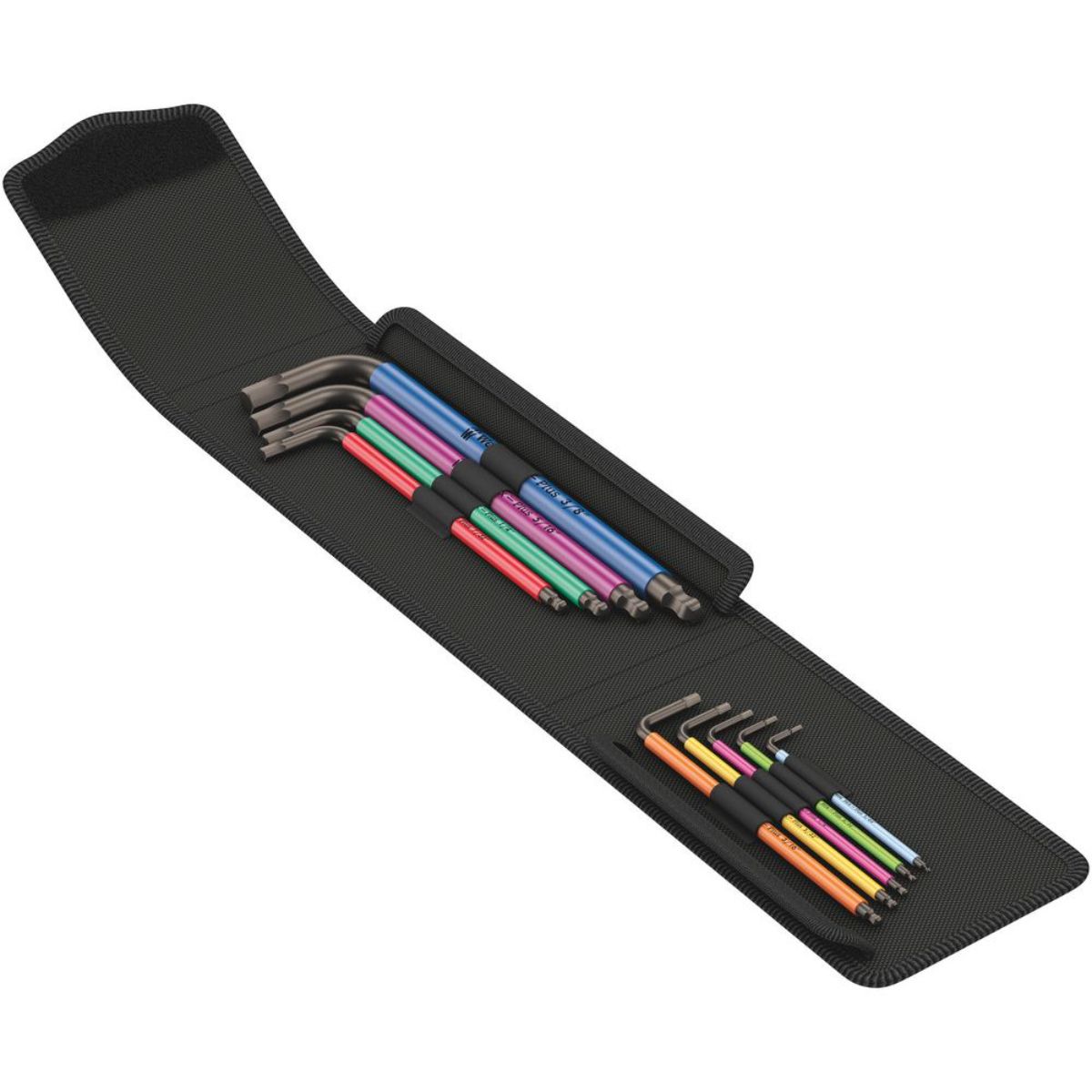 Wera 950/9 Hex-Plus Multicolour Imperial 1 Winkelschlüsselsatz, zöllig, BlackLaser, 9-teilig
