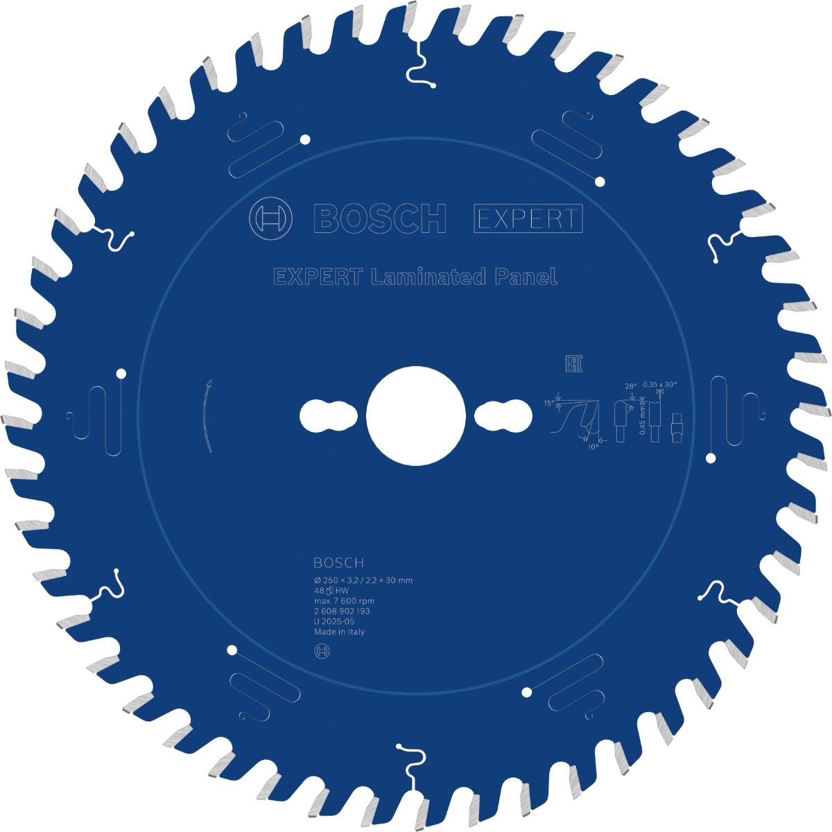 Bosch EXPERT Laminated Panel Kreissägeblatt, 250x30 mm, Z48