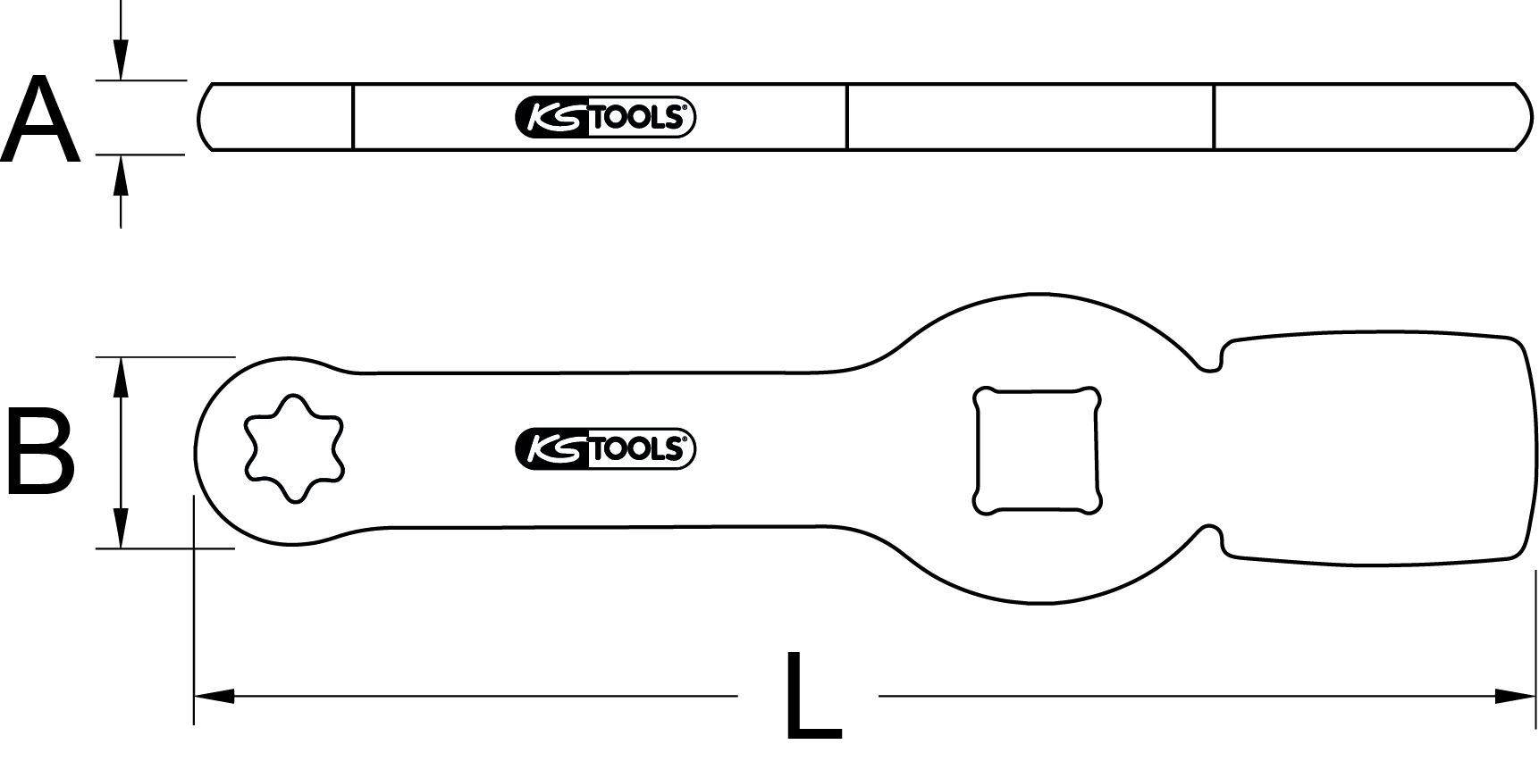 KS Tools 3/4" Schlag-Torx-E-Schlüssel mit 2 Schlagflächen, E18