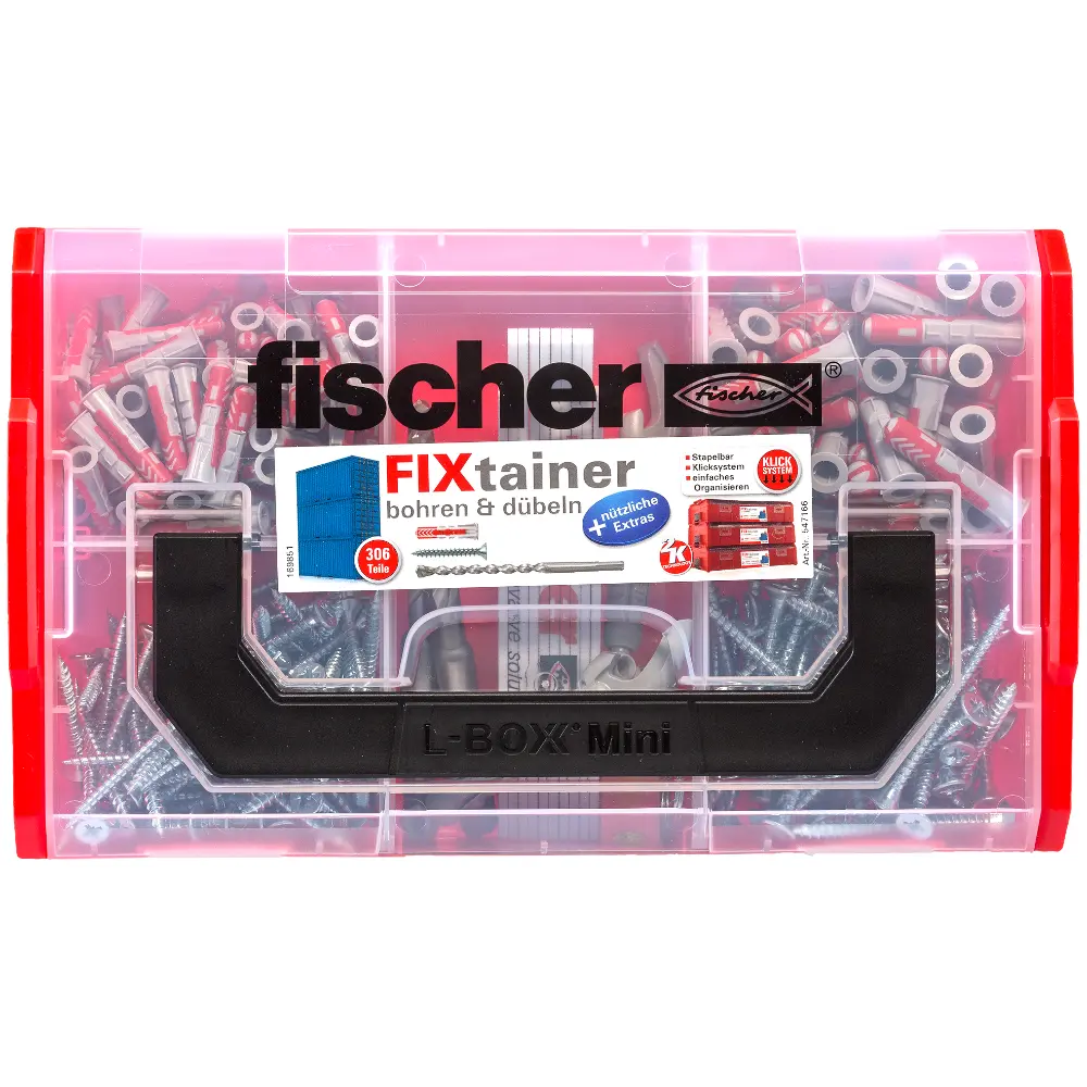 Fischer Dübelsortiment FixTainer - DuoPower mit Schrauben E-Com