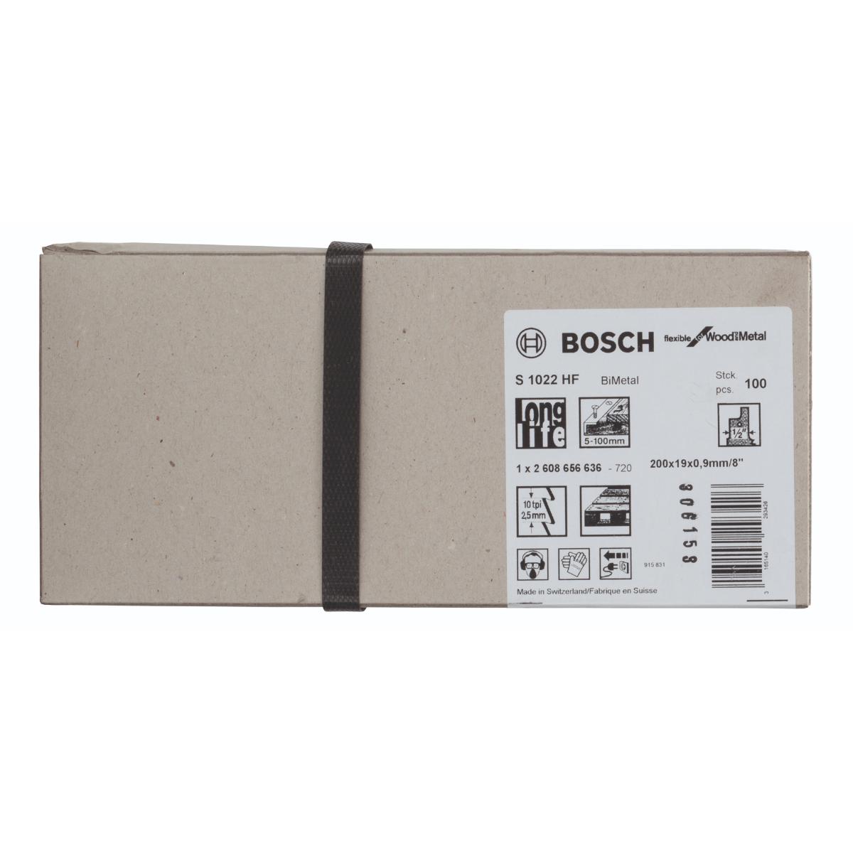 Bosch Säbelsägeblatt S 1022 HF für Säbelsägen, 100er-Pack