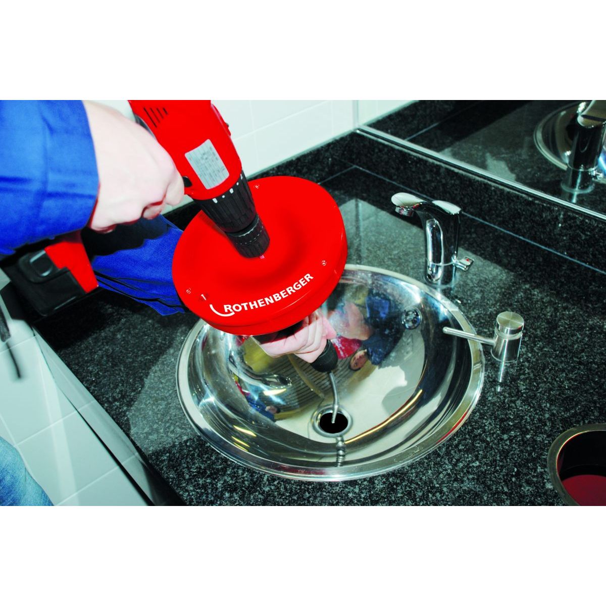 Rothenberger ROSPI 10 H+E Plus, Hand- und Elektro-Rohrreinigungsgerät, 10m