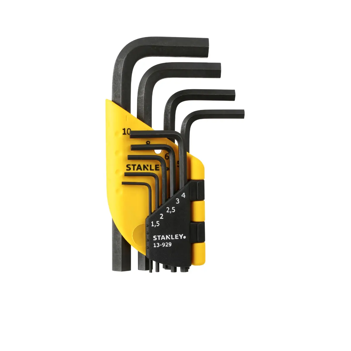 STANLEY Stiftschlüssel-Set 9-teilig 1,5-2-2,5-3-4-5-6-8-10mm kurz Silizium-Stahl