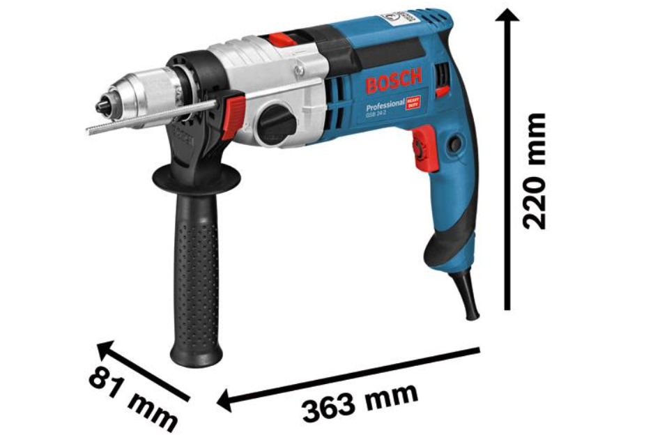 Bosch Schlagbohrmaschine GSB 24-2, mit 7-teiligem Holzbohrer-Set, Lochsäge-Set