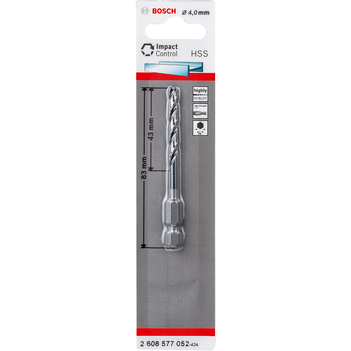 Bosch HSS Spiralbohrer Impact Control mit Sechskantschaft