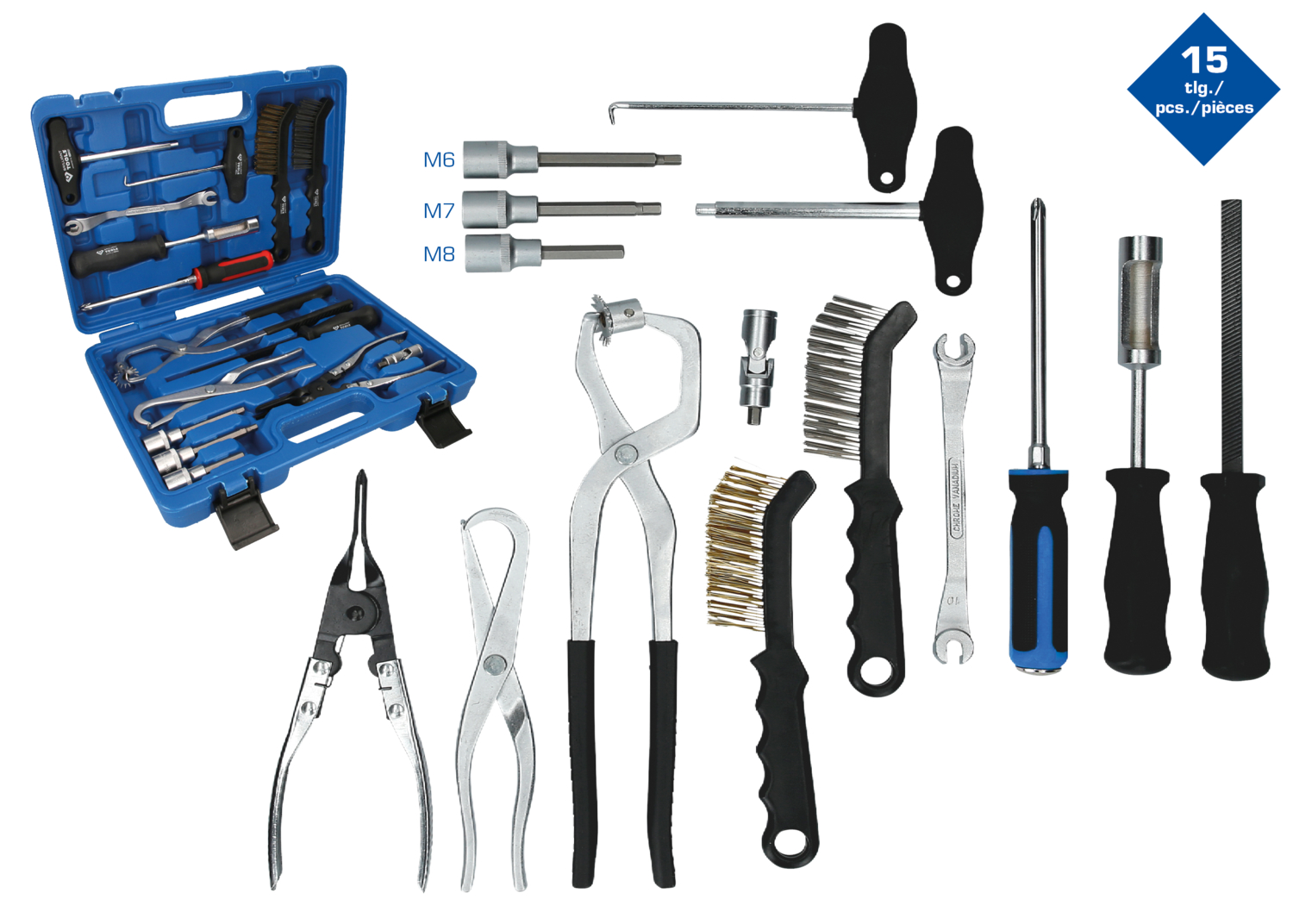 Brilliant Tools Universal-Bremstrommel und Bremsscheiben-Werkzeug-Satz, 15-tlg - BT701250