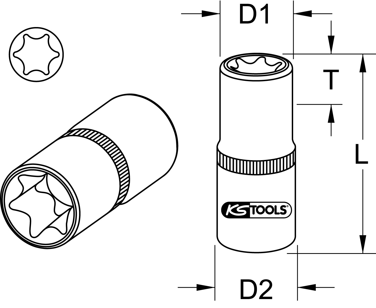 KS Tools 1/2" Torx-E-Stecknuss