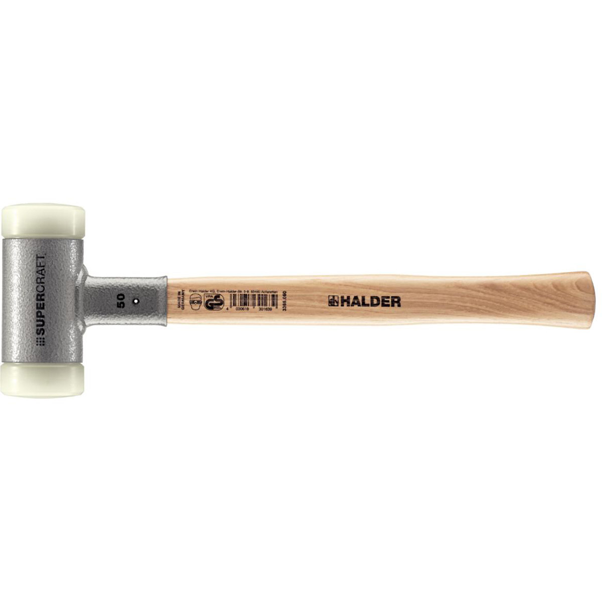 HALDER SUPERCRAFT - Schonhammer rückschlagfrei mit Hickorystiel, Nylon