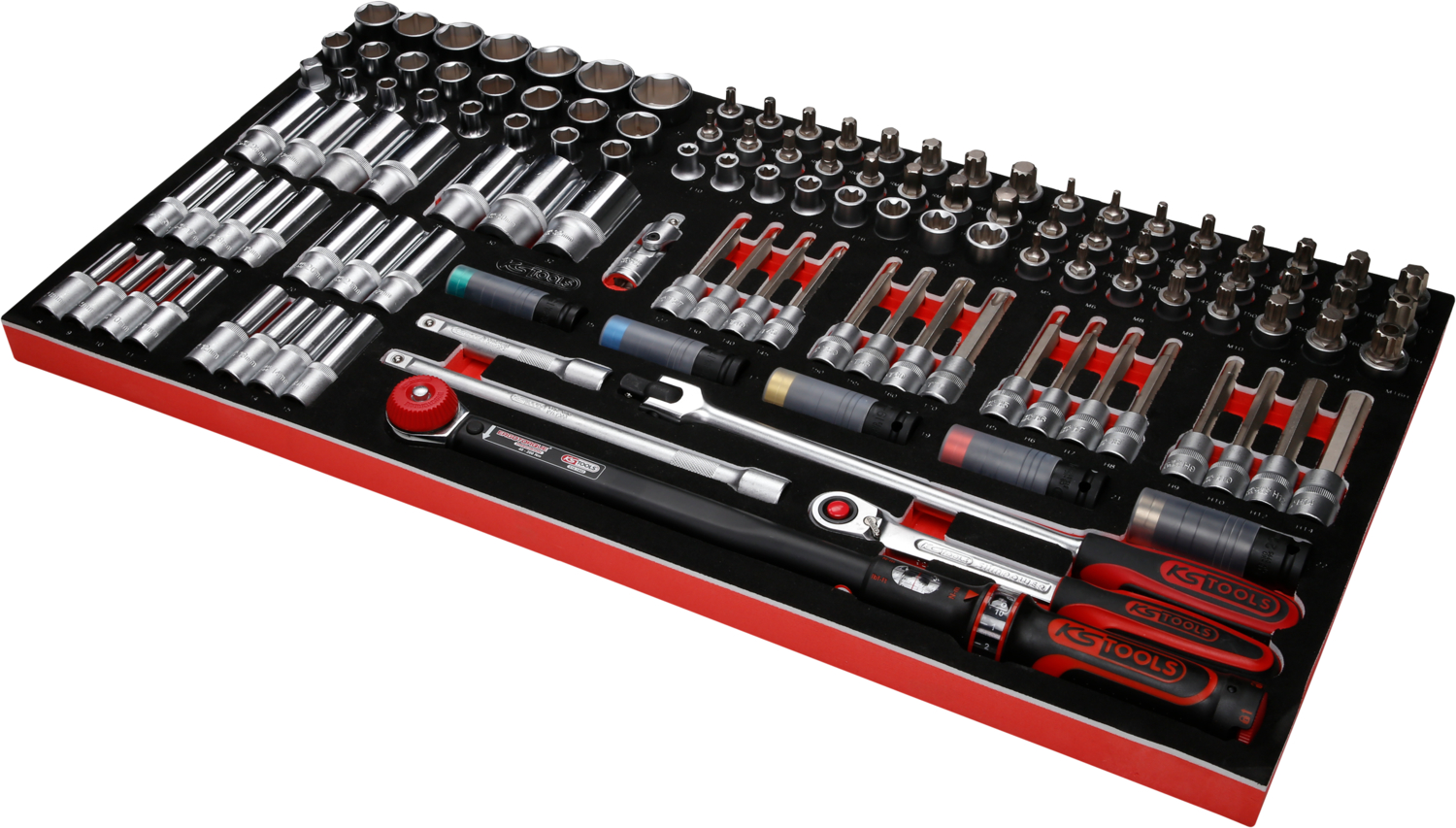 KS Tools 1-2'' Steckschlüssel-Satz in Schaumstoffeinlage, 120-tlg