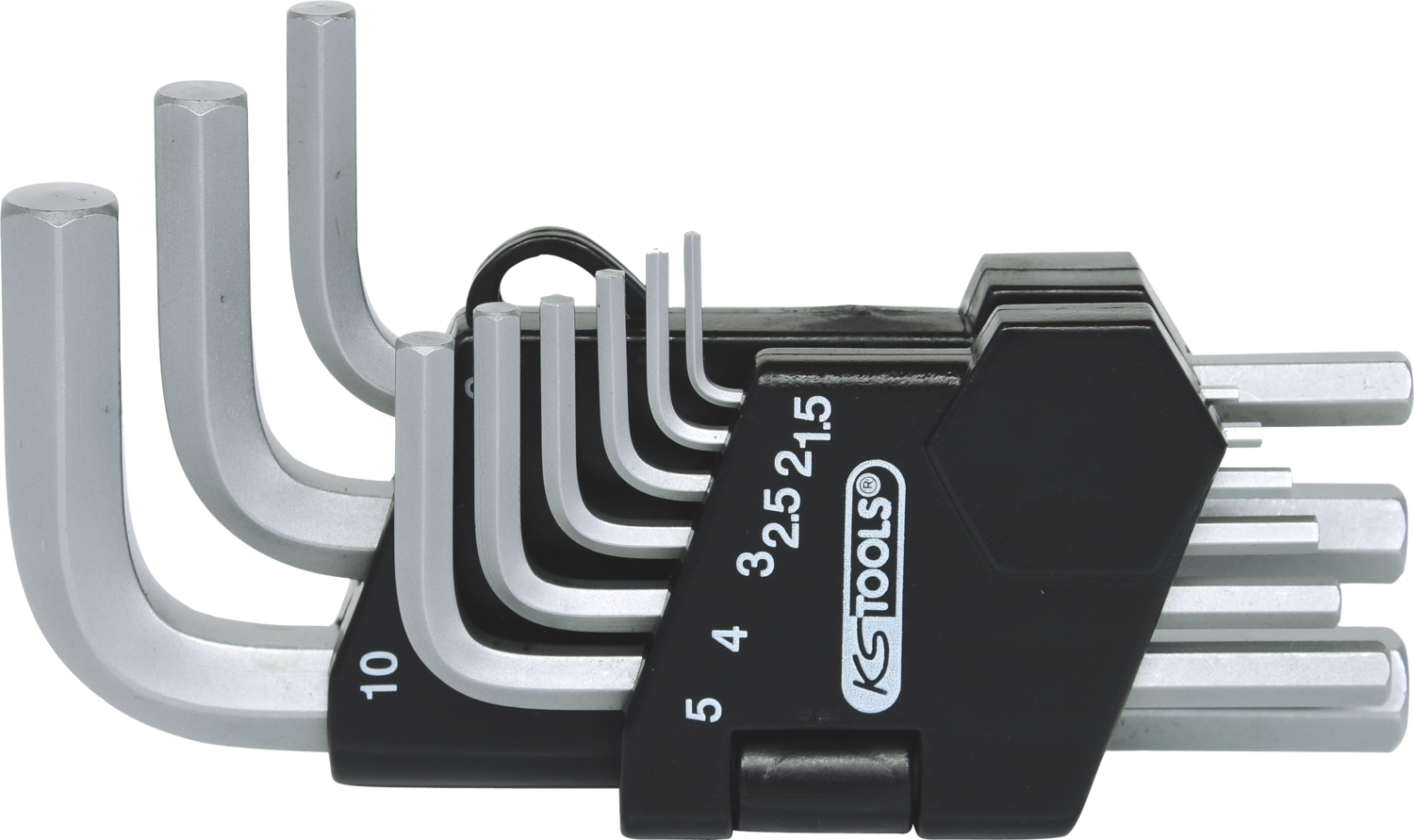 KS Tools Innensechskant-Winkelstiftschlüssel-Satz, im Klapphalter,9-tlg1,5-10mm