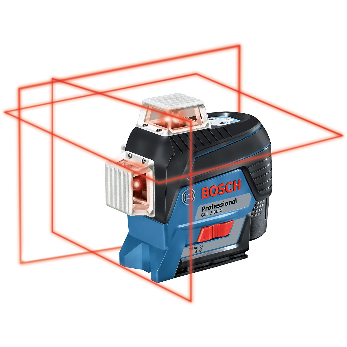 Bosch Linienlaser GLL 3-80 C, mit 1 x 2.0 Ah Li-Ion Akku, Halterung BM 1, L-BOXX
