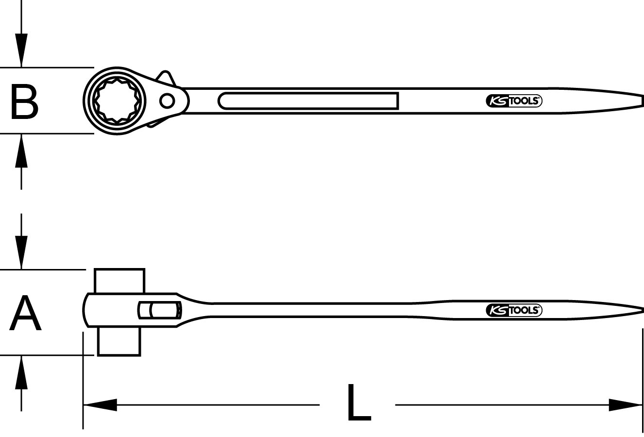 KS Tools Gerüstbauschlüssel, umschaltbar