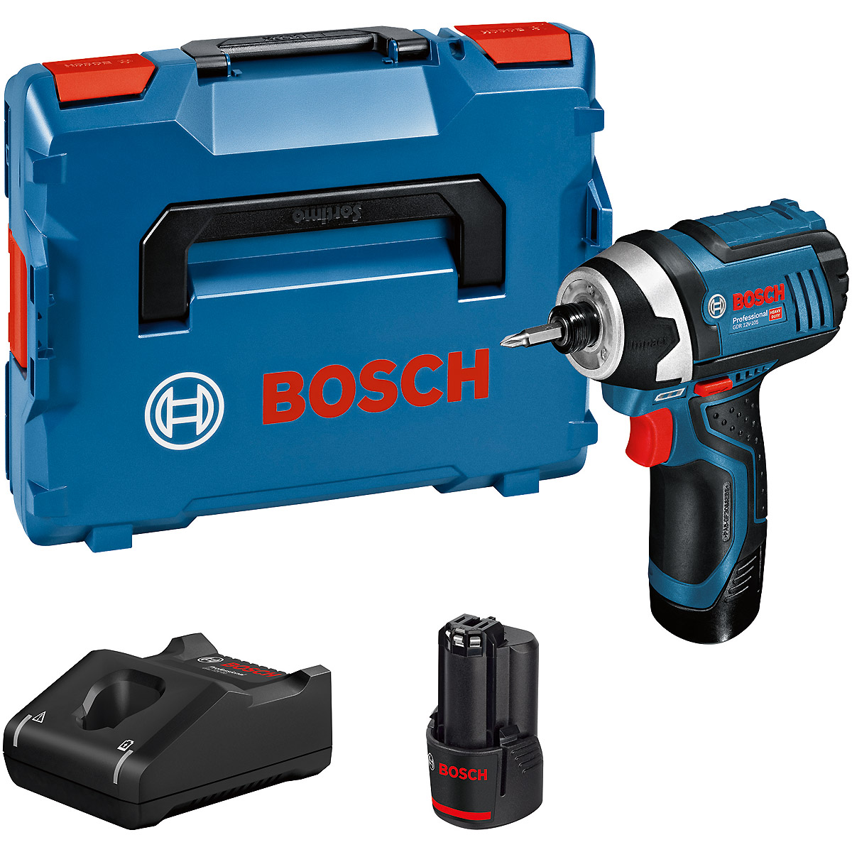 Bosch Akku-Drehschlagschrauber GDR 12V-105, mit 2 x 2.0 Ah Li-Ion Akku, L-BOXX