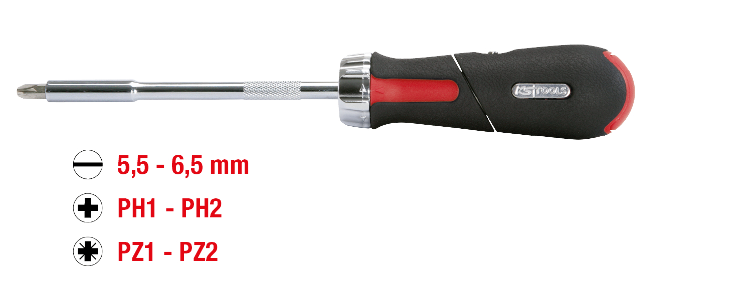 KS Tools 1/4" Revolver-Ratschen-Bit-Schraubendreher, 7-tlg