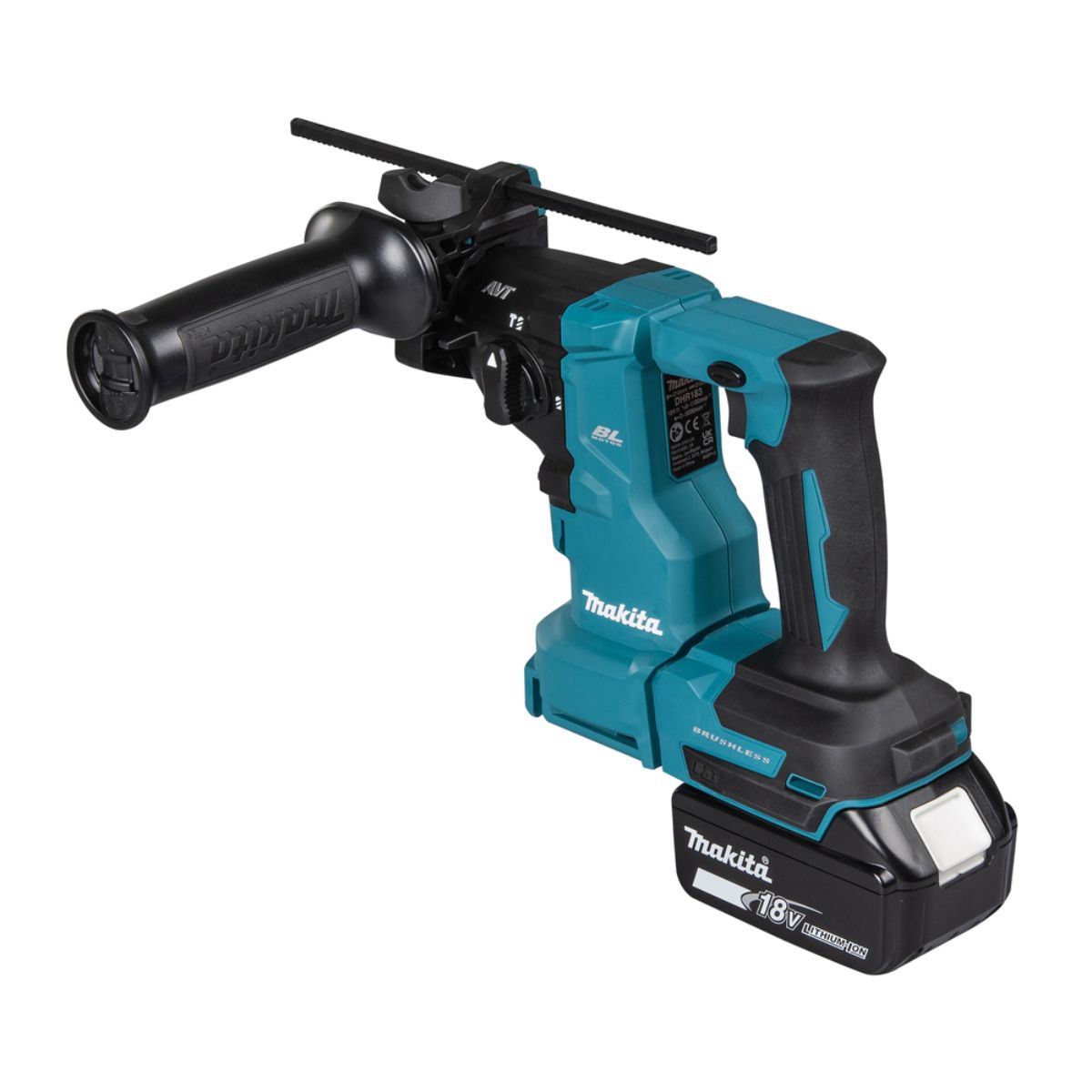Makita Akku-Kombihammer für SDS-PLUS 18V/5,0 Ah, 2 Akkus + Ladegerät+Staubabsaugung DX16 im MAKPAC