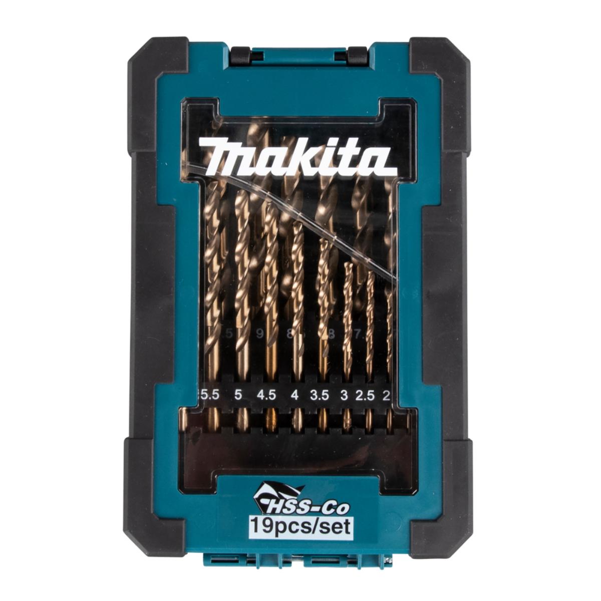 Makita Bohrer 19-teiliges Set HSS-Co Ø 1-10 mm, HSS-Co, Rundschaft