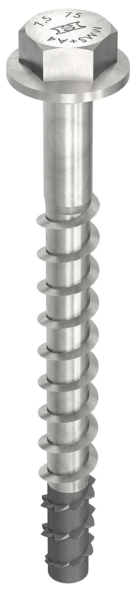 HECO MULTI-MONTI-plus SS A4 Sechskantkopf mit angepresster Scheibe, blank, Spitze phosphatiert