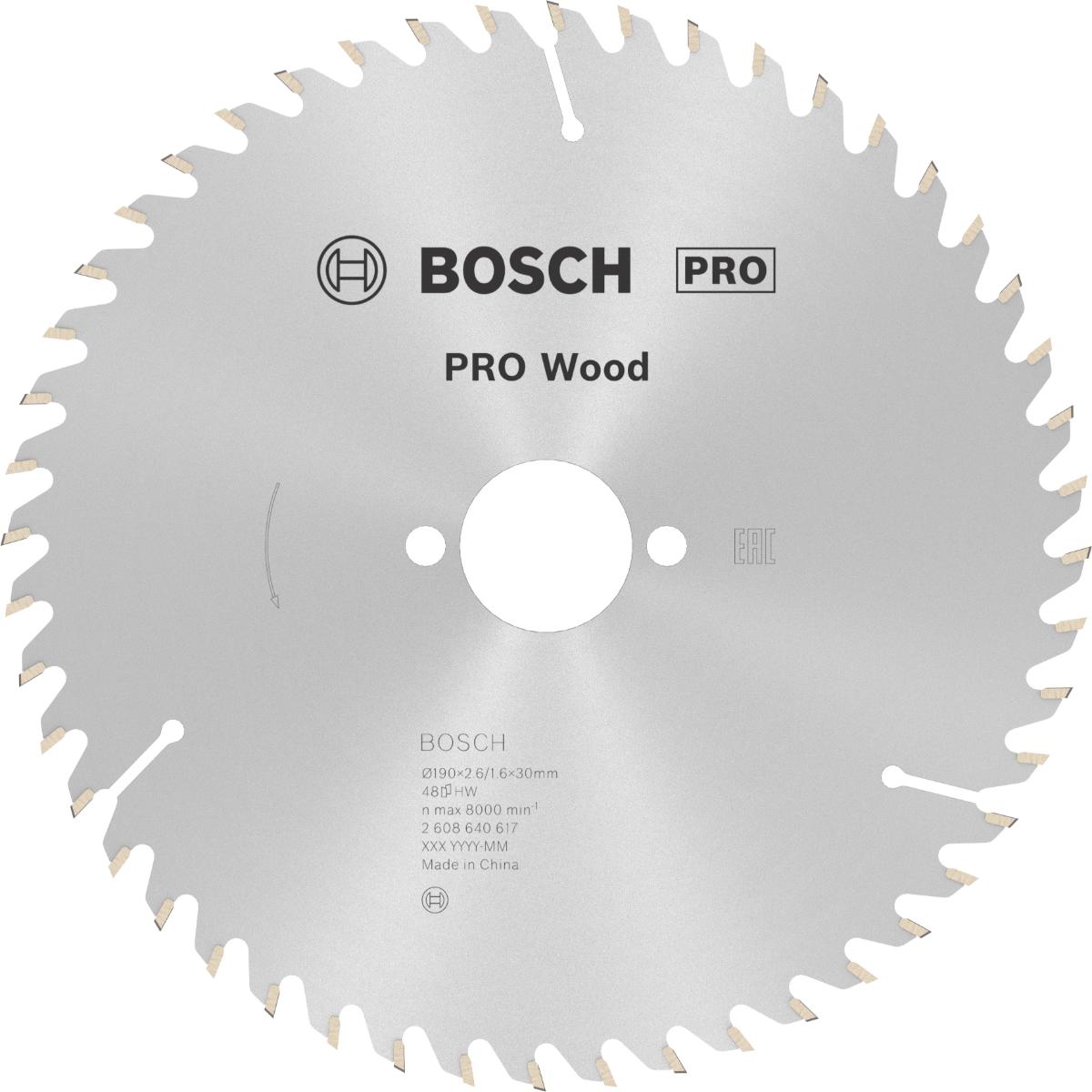 Bosch PRO Kreissägeblatt Optiline Wood für Handkreissägen ø 190 mm, 30 mm Bohrung