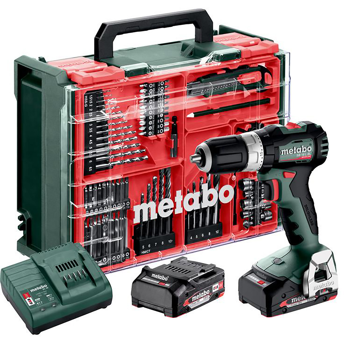 Metabo Akku-Schlagbohrschrauber SB 18 L BL Set mit 78-teiliger Mobiler Werkstatt - Kunststoffkoffer 