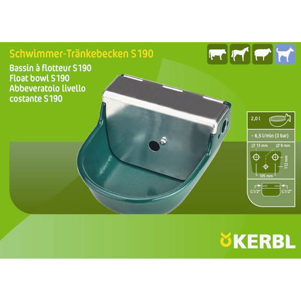 Kerbl Schwimmertränkebecken 2 l