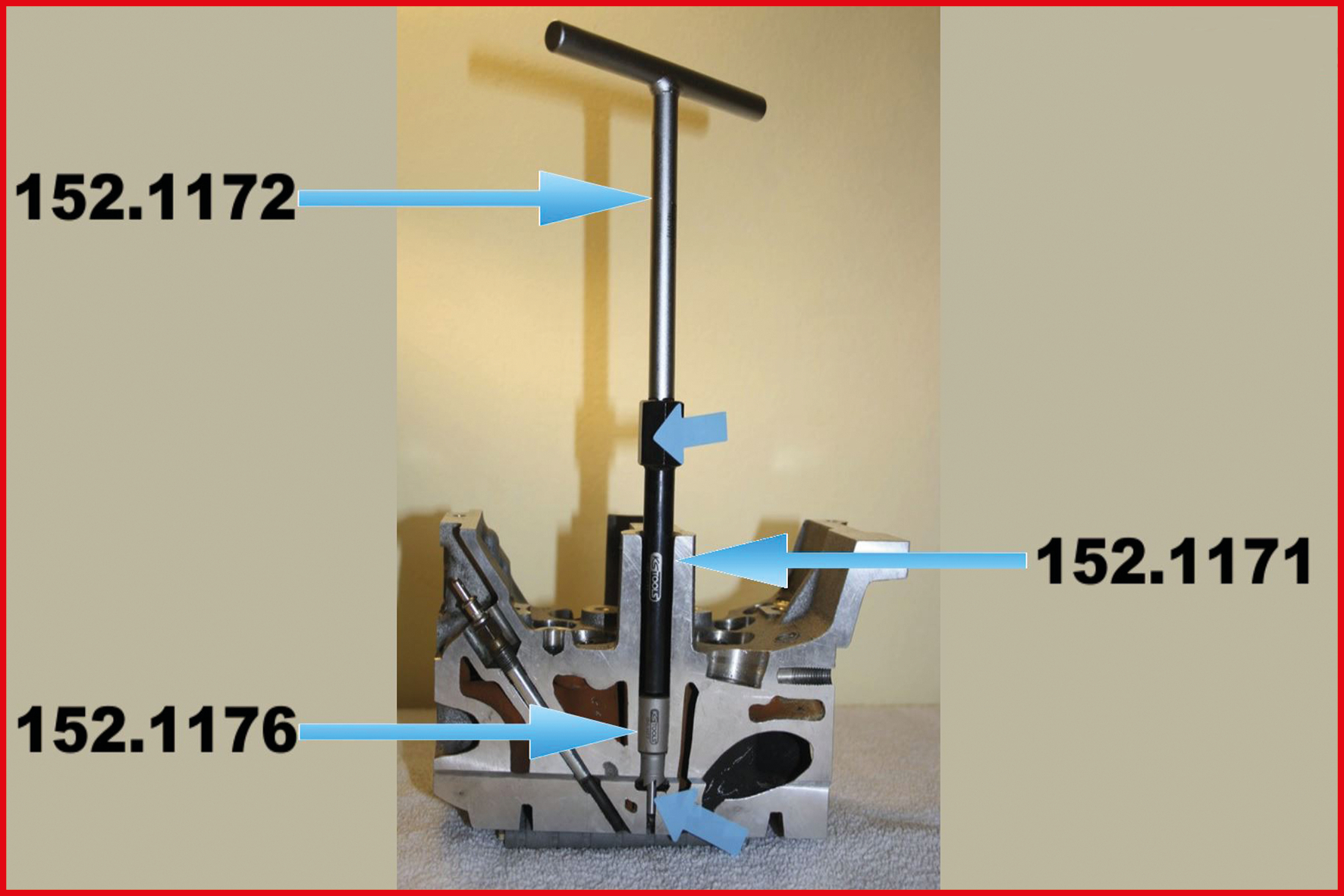 KS Tools 3/8" Fräskopf-Pilot, Außensechskantantrieb 19,0 mm, 175mm