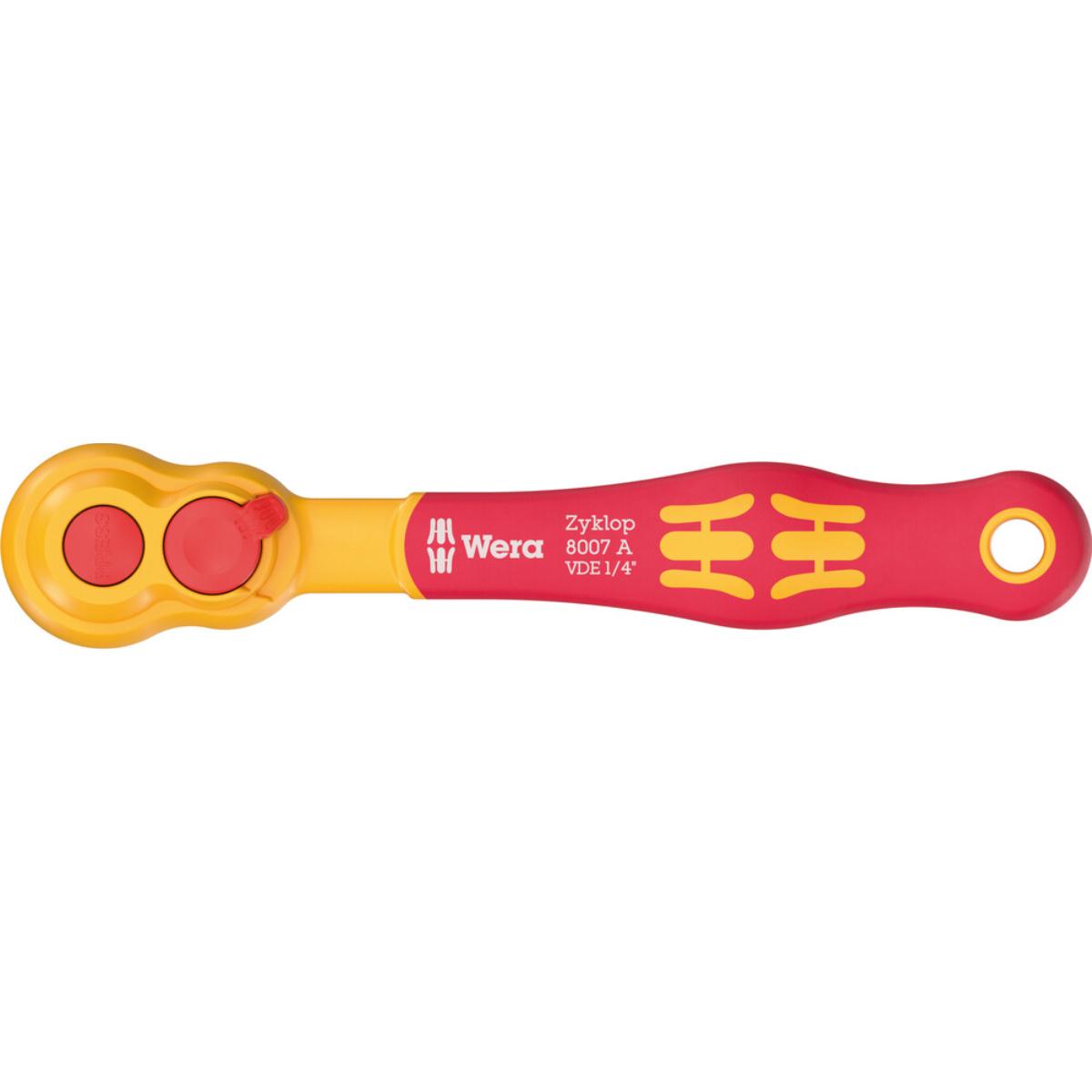 Wera 8007 A VDE Zyklop Knarre, isoliert, mit Umschalthebel, mit 1/4"-Antrieb