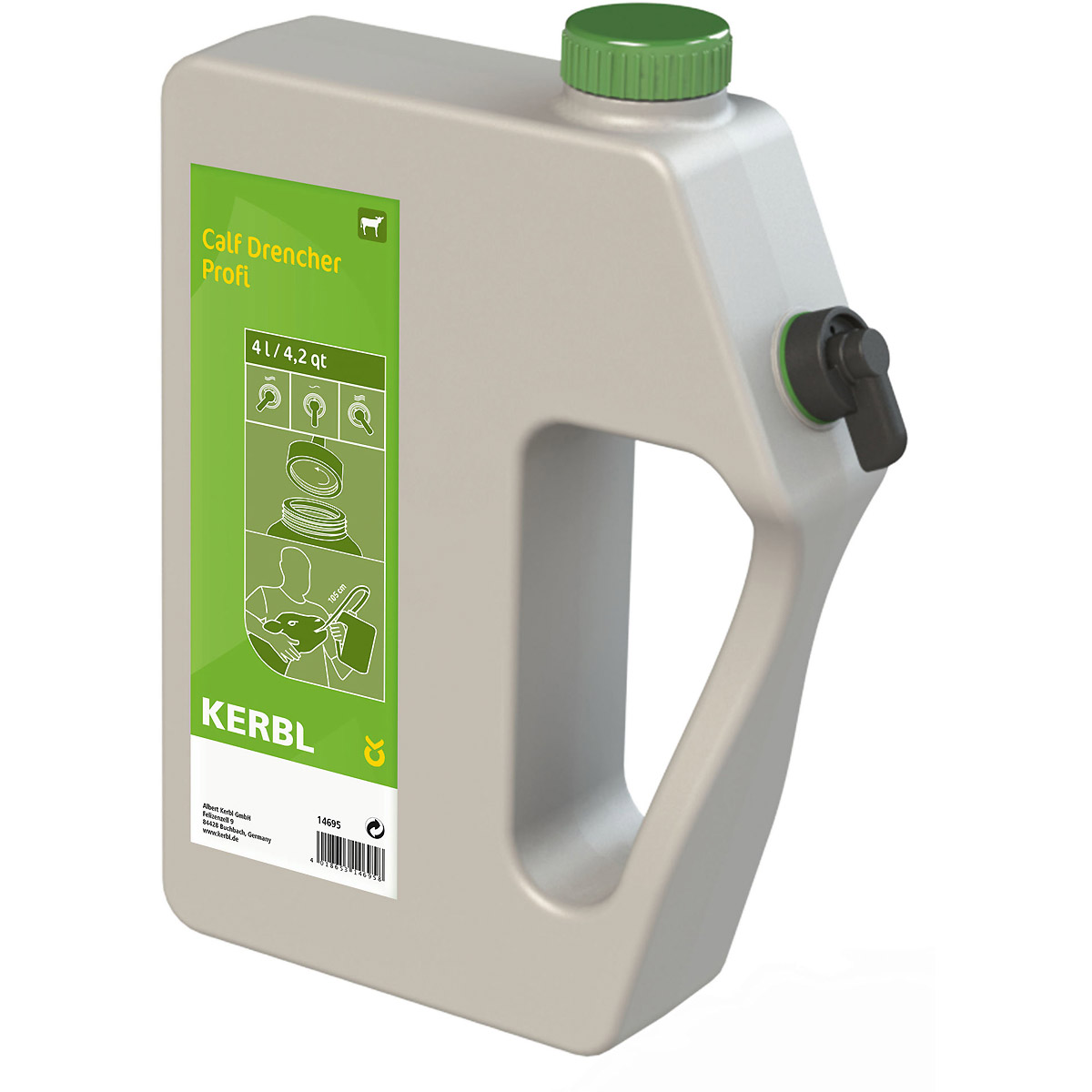 Kerbl Calf Drencher Profi 4 l, mit flexibler Sonde