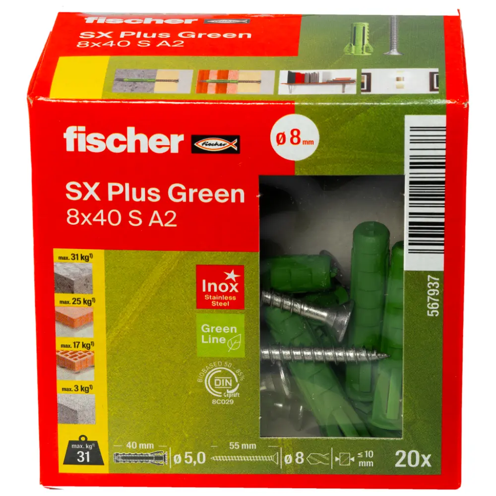Fischer Spreizdübel SX Plus Green 8x40 S A2
