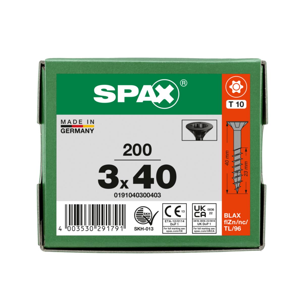 SPAX-S SENKKOPF BREMSRIPPEN T-STAR PLUS T10 TEILGEWINDE BLAX 200 Stück