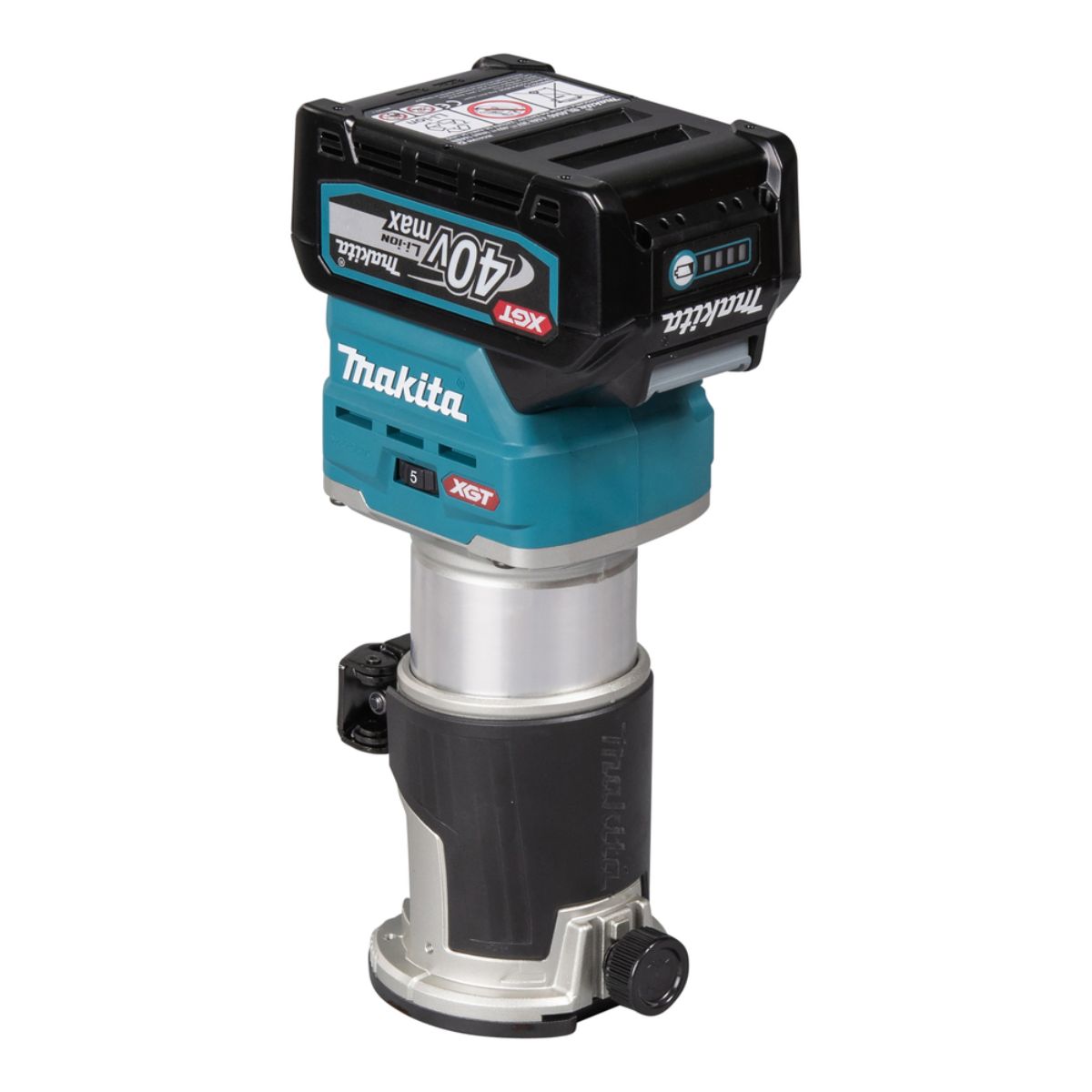Makita Akku-Multifunktionsfräse 40V max. / 4,0 Ah, 2 Akkus + Ladegerät im MAKPAC RT001GM205